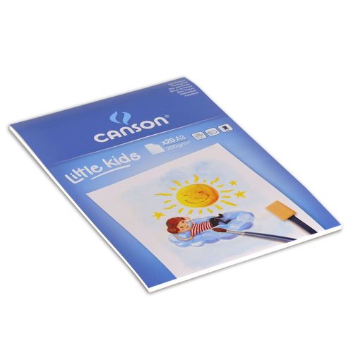 Canson Kids 400015589 Bloc Papier À Peinture 20 Feuilles 200g A3 29,7 X 42 Cm Blanc