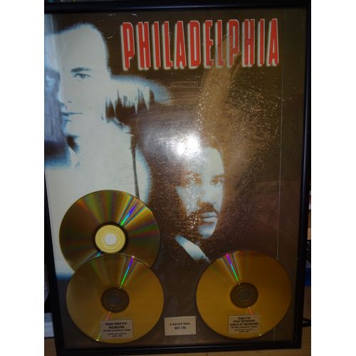 Bruce Springsteen Double Disque D'or (200000 Ex) Philadelphia, Single D'or (250000) Streets