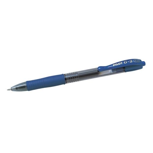 Pilot G2 Lot De 12 Stylo À Bille Pointe Large Rétractable Encre Gel Bleue Corps Plastique Avec Grip Caoutchouc
