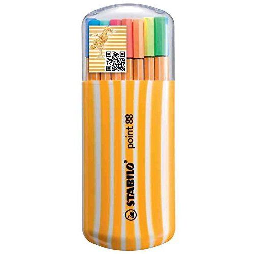 Stabilo Étui Zebrui De 20 Fineliner À Pointe Fine Point 88 Néon