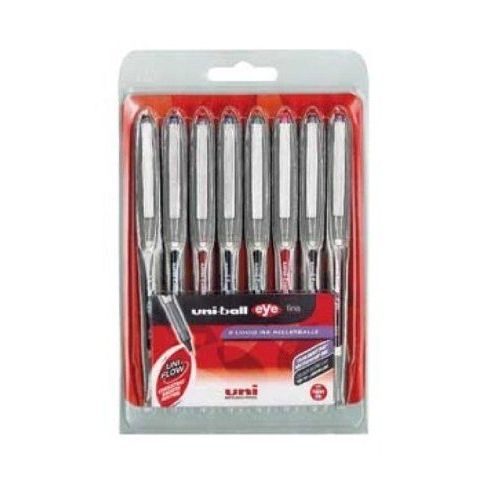 Uni-Ball Eye Fine Ub-157 Stylos À Bille Pochette De 8 Couleurs Assorties