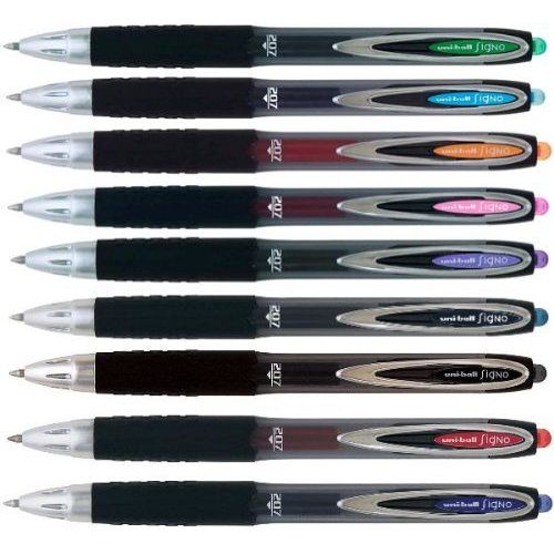 Uni-Ball Umn207b Stylo Bille Encre Gel Pointe Fine Bleu Lot De 12