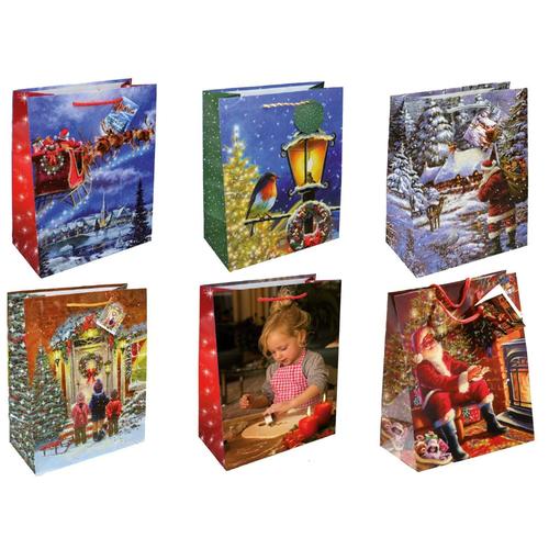 Tsi Lot De 12 Pochettes Cadeaux Motif Noël Format Moyen