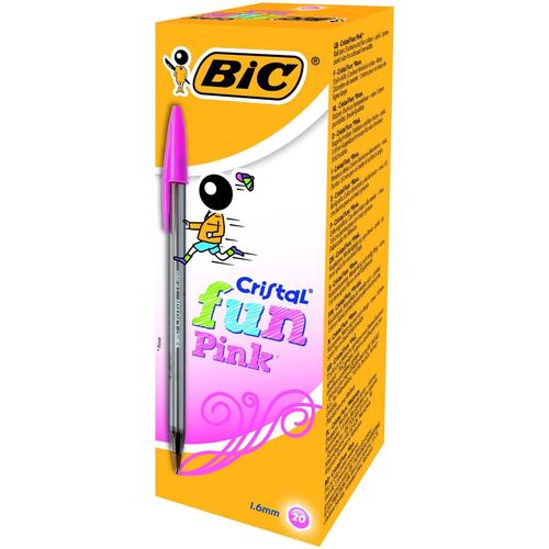 Bic Cristal Fun 1,6 Stylo-Bille Non Rétractable Rose