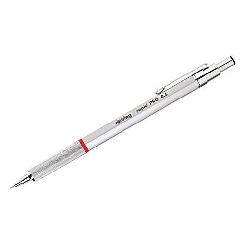 Rotring - Rapid Pro - Porte-Mines Rapid Pro Silver - Utilise Des Mines 0.5 Mm - Mecanisme À Poussoir