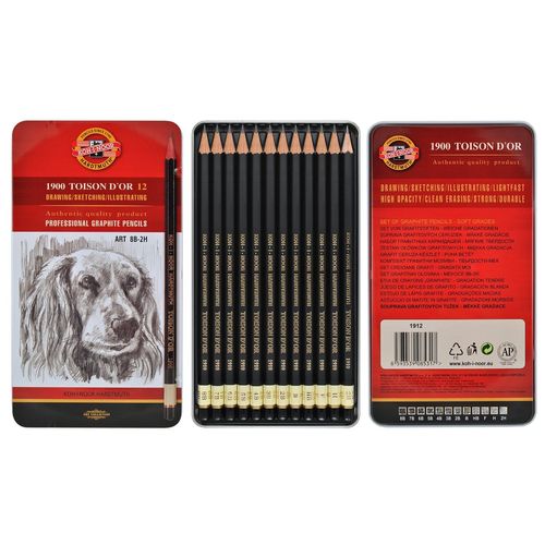 Koh-I-Noor Toison D'or 8b-2h Crayon Graphite (Lot De 12)