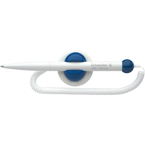 Schneider Klick-Fix-Pen Stylo Bille Sur Socle Cordon Spirale M/Bleu Lot De 10