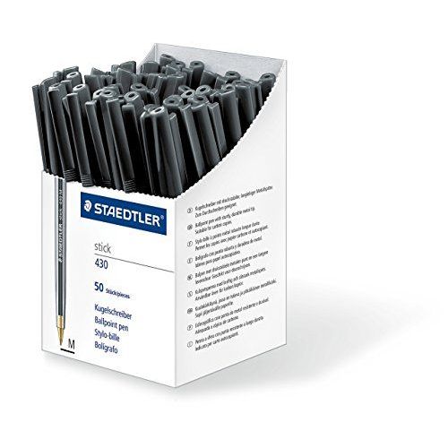 Staedtler 430 M-9cp5 Stick 430 Stylo Bille Pointe Moyenne Noir Boîte De 50