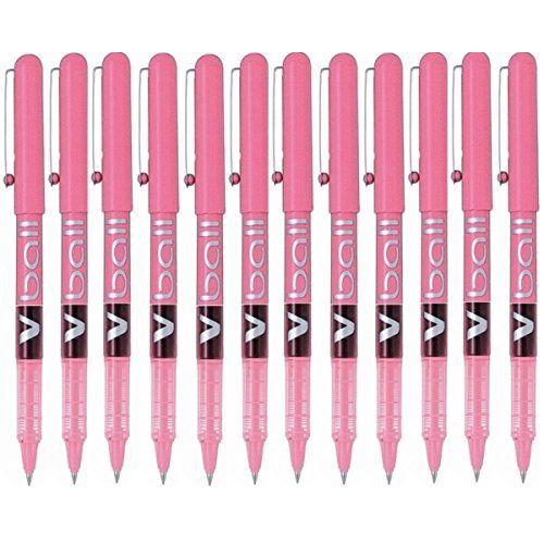 Pilot V-Ball 5 Lot De 12 Roller À Encre Liquide Pointe Extra Fine 0,5 Mm Rose