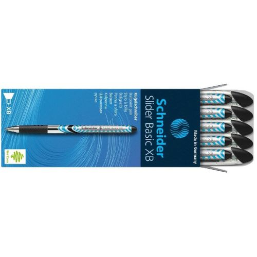 Schneider Lot De 10 Stylos À Bille Slider Avec Zone De Préhension Douce (Noir)