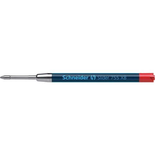 Schneider Slider 755 Lot De 10 Recharges Géantes Avec Technologie Viscoglide Pour Stylos À Bille Schneider Rave/Contrast/K20 Icy Colors/Haptify/Office Encre Rouge