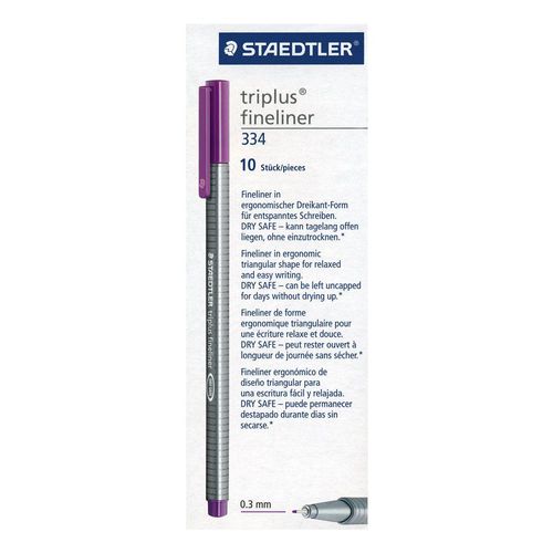 Staedtler 334-6 Triplus Fineliner Feutre D'écriture Violet Boîte De 10 (Import Royaume Uni)