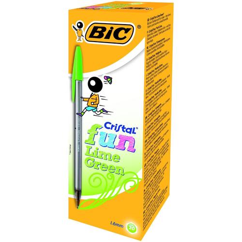 Bic Cristal Fun 1,6 Stylo-Bille Non Rétractable Vert Clair