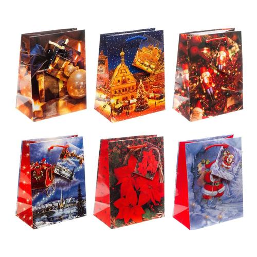 Tsi Lot De 12 Pochettes Cadeaux Motif 7 De Noël Petit Format