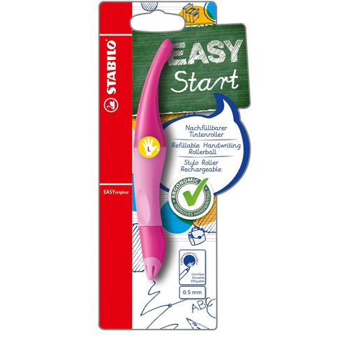 1 Recharge Arôme Stabilo-Easyoriginal-Stylo Roller Ergonomique Pour Gaucher-Encre Bleue) À Encre Effaçable (Violet Foncé/Rose Clair
