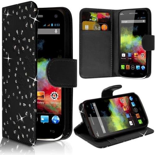 Etui Housse Coque Kaeesi® Pour Wiko Rainbow Noir