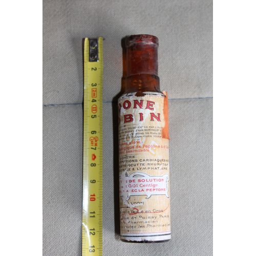Flacon Ancien Medicament Iodone Robin Avec Etiquette Et Bouchon En Liège - 13 Cm