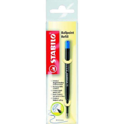 Stabilo 2/041-02 Recharge Stylo Bille Pointe Moyenne Bleu Lot De 10
