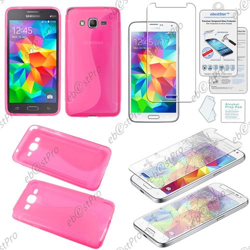 Ebeststar ® Etui Housse Coque S-Line Silicone Protection En Gel Pour Samsung Galaxy Grand Prime Value Edition Sm-G531f, Grand Prime Sm-G530fz G530f, Couleur Rose + 1 Film Verre Trempé
