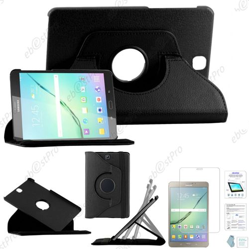 Ebeststar ® Film Verre Trempé Pour Samsung Galaxy Tab S2 9.7 Sm-T810, Sm-T815 Etui Pu Cuir Coque Housse Rotative 36°, Couleur Noir
