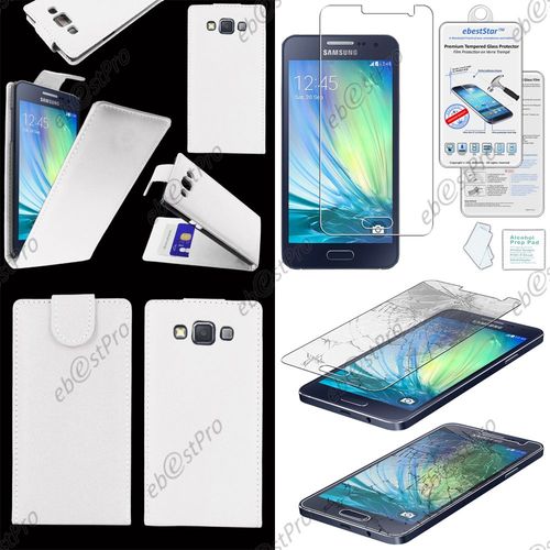 Ebeststar ® Film Verre Trempé Pour Samsung Galaxy A5 Sm-A500f Housse Simili Cuir À Clapet Coque Etui, Couleur Blanc