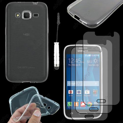 Ebeststar ® Housse Etui Coque Silicone Gel Tpu Souple Ultra Fine 0,5mm Pour Samsung Galaxy Core Prime Sm-G360f, Couleur Transparent + Mini Stylet 3 Film