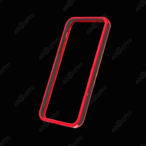 Ebeststar ® Bumper Contour De Protection Etui Housse Coque Pour Apple Iphone 5s, 5, Couleur Transparent Bord Rouge + Film Protection D'écran
