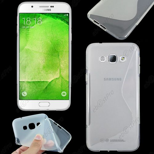 Ebeststar ® Pour Samsung Galaxy A8 Sm-A800f Coque S-Line Silicone Gel Motif Vague Housse Etui Protection Souple, Couleur Transparent + Film Protection D'écran