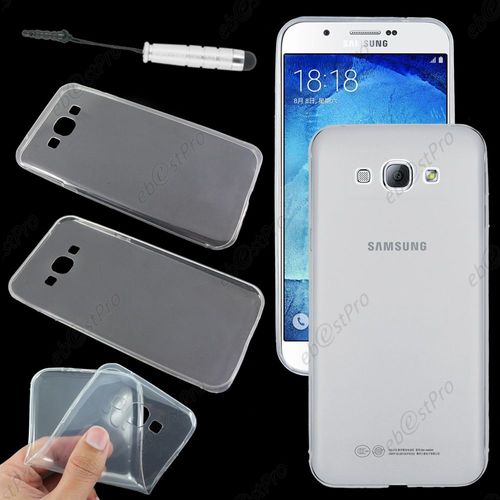 Ebeststar ® Housse Etui Coque Silicone Gel Tpu Souple Ultra Fine 0,5mm Pour Samsung Galaxy A8 Sm-A800f, Couleur Transparent + Mini Stylet + Film Protection D'écran