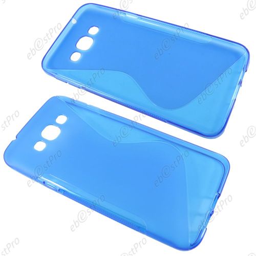 Ebeststar ® Etui Housse Coque S-Line Silicone Protection En Gel Pour Samsung Galaxy A8 Sm-A800f, Couleur Bleu + Film Protection D'écran