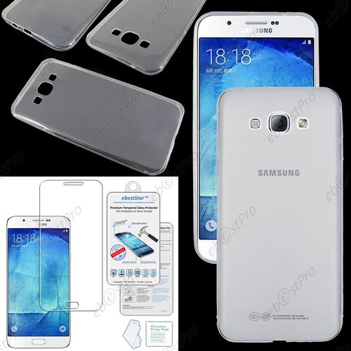 Ebeststar ® Housse Etui Coque Silicone Gel Tpu Souple Ultra Fine 0,5mm Pour Samsung Galaxy A8 Sm-A800f, Couleur Transparent + Film Verre Trempé