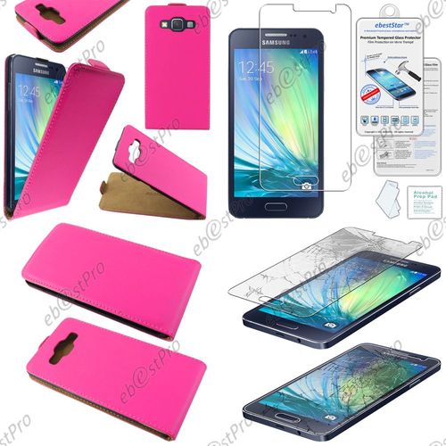 Ebeststar ® Film Verre Trempé Pour Samsung Galaxy A5 Sm-A500f Etui En Pu Cuir Clapet Ultra Fine Housse Coque, Couleur Rose