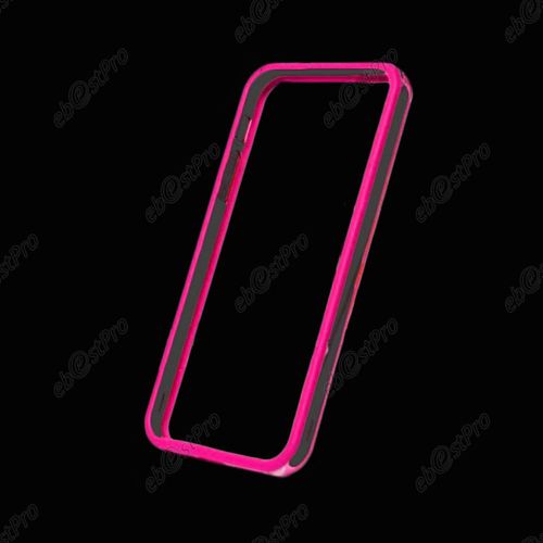 Ebeststar ® Bumper Contour De Protection Etui Housse Coque Pour Apple Iphone 5s, 5, Couleur Transparent Bord Rose + Film Protection D'écran