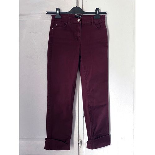 Caroll Pantalon Cigare Violet Taille36 94%Coton Bon État