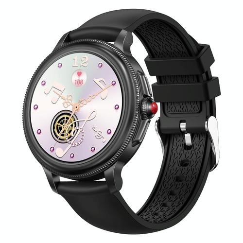 Montre Connectée Femme Étanche Suivi Santé Pression Artérielle Multisport Noir Yonis