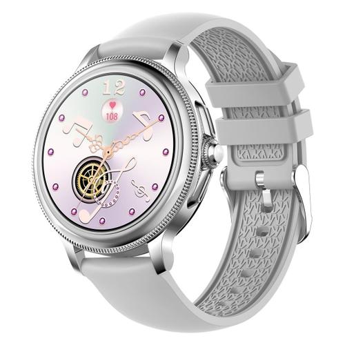 Montre Connectée Femme Étanche Suivi Santé Pression Artérielle Multisport Argent Yonis