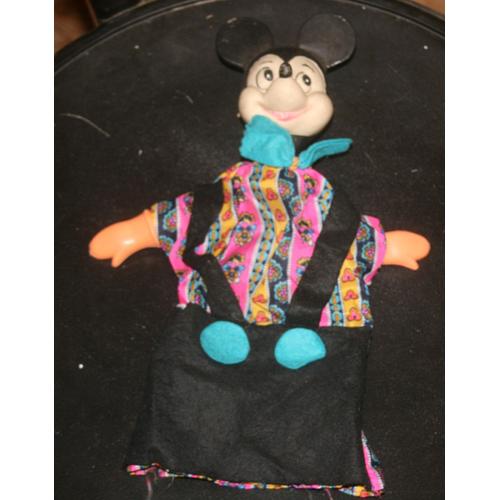Marionnette À Mains Vintage Années 70 / Walt Disney / Mickey Ey Ses Amis / Mickey / Tête Et Mains En Plastique / Corps En Tissu