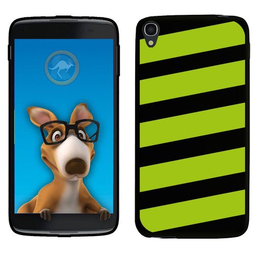 Coque Souple En Gel Pour Alcatel Idol 3 5,5 Avec Impression Motifs Bandes Vertes