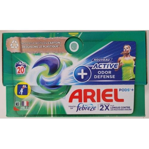 Lessive capsules Ariel+ active odor défense x20