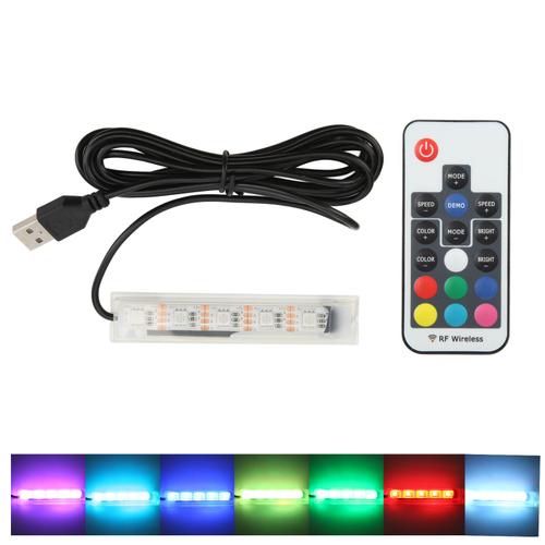 Micro LumièRe D'aquarium AlimentéE Par Usb, TéLéCommande ColoréE, Lampe Led Pour Paysage, Fil Noir