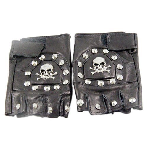 Mitaine Gant Cuir Noir Style Gothique Punk Tête De Mort Croix Rivet. Black Sugar Boutique Parisienne Mode Gothique Punk Cosplay Anime Manga