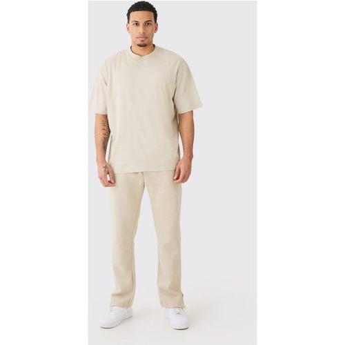 Man Signature Oversized Extended Neck Tshirt And Jogger Set Homme - Pierre - L, Pierre