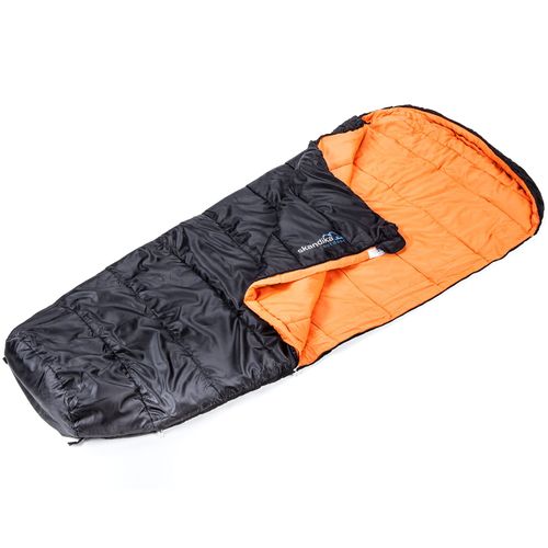 Skandika Vegas  - Sac De Couchage Xxl - 220 X 110 Cm - Orange/Noir (Gauche)