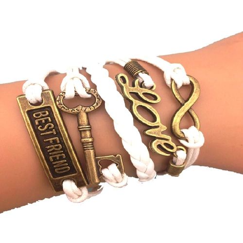 Bracelet Infini Love Clé Best Friend Infinity Blanc