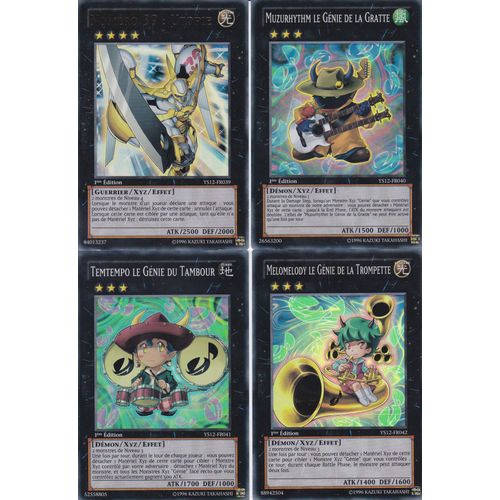 4 Cartes Yu-Gi-Oh - 1 Ultra Rare + 3 Super Rare - Numero 39 Utopie + Muzuehythm + Temtempo + Melomelody - Ys12 - 1 Ere Edition - Deck Musical -