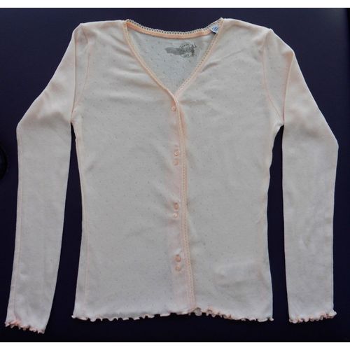 Gilet Rose Ajouré À Dentelle. Okaïdi. Taille 12 Ans 