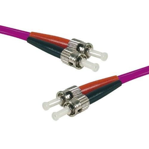 exertis Connect - Cordon de raccordement - ST multi-mode (M) pour ST multi-mode (M) - 2 m - fibre optique - duplex - 50 / 125 microns - OM4 - violet