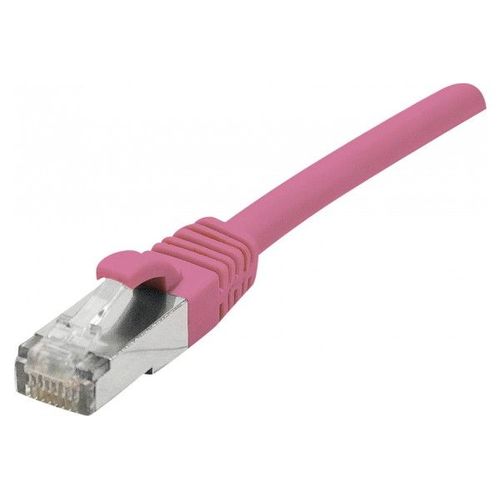 deXlan - Cordon de raccordement - RJ-45 (M) pour RJ-45 (M) - 5 m - SFTP, PiMF - CAT 6a - sans halogène, moulé, sans crochet - rose