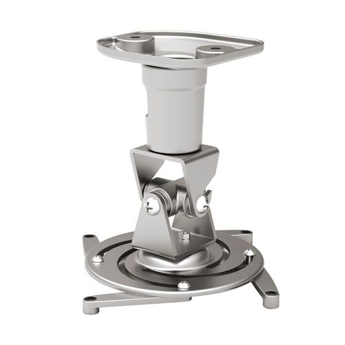 PureMounts PM-Spider-Plus-W - Support Plafond pour Vidéo-projecteur (rotatif et inclinable à 25°), Distance au Plafond fixe à 22cm, 15kg, Distances des Trous de Vis 180-310mm, argentin