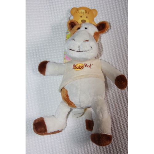 Doudou Baby Nat Babynat Vache Blanc Marron Taches Beige Billes